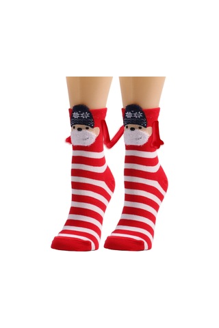 Homyl 1 Çift El Ele Çorap Hediye Rahat Orta Tüp Sevimli Kırmızı