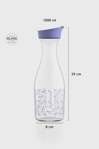 Renga Odesa Çiçek Desenli 1000 Ml Cam Karaf 212010 Mor