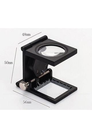 10X Katlanır Sayaçlı Metal Lüp 28Mm 2 Led Işıklı Büyüteç Tekstil