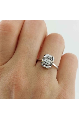 Altınbeyı Baget Taşlı Altın Yüzük 14 Ayar 2.13 Gram Abyyzk0146