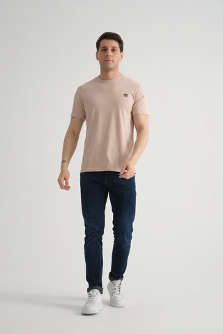 Shooter Sportwear Shooter Erkek Pamuklu Esnek T-shirt Standart Kalıp Minimal Logolu Taş