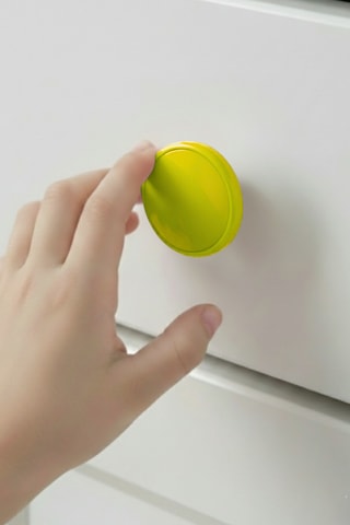 Sarı Çocuk Odası Mobilya Kulbu - 55 MM - Abs Plastik Tekli Düğme Dolap ve Çekmece Kulpu Sarı