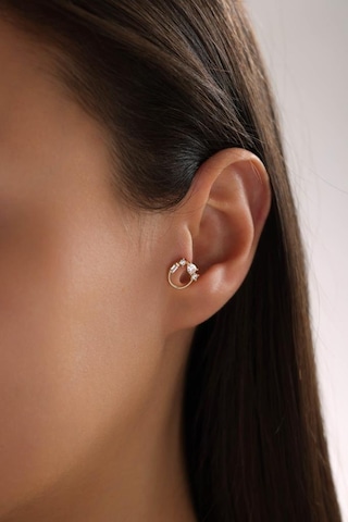 Tufanlar Kuyumculuk Altın Yuvarlak Taşlı Piercing Altın