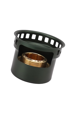 Mufunye Yeşil Taşınabilir Alkol Ocağı - Ev Ve Dış Mekan Kullanıma Uygun, Çay Pişirme, Isıtma, Fırınlama - Bakır Ve Alüminyum Alaşımlı, Hava Gazlı Tasarım Koyu Yeşil