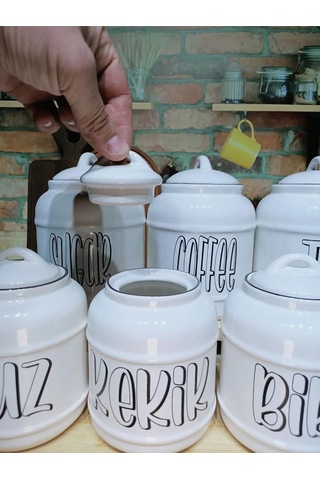 7 Parça Tasarım Baharatlık Seti Tea/coffee/sugar Tuz/kekik/biber/nane Pinterest Kavanoz Seti