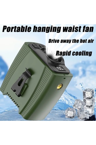 Xuweiwei 1 Adet Şarj Edilebilir 5000mah Siyah Bel Fanı 5 Hızlı Rüzgar Ayarı Taşınabilir Usb Fan Seyahat İçin