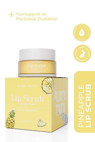 Glossy Touch Dudak Peelingi Ananas Aromalı Pürüzsüz Ve Işıltılı Dudak Peelingi 25 Gr