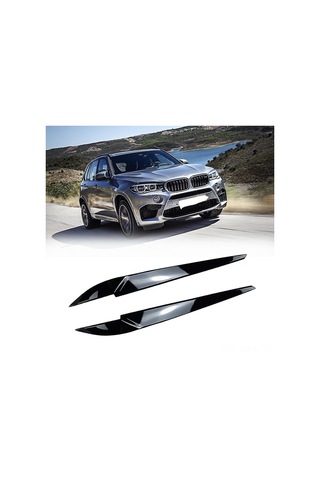 Neevoyu Bmw X5 X6 F15 F16 2014-2018 Plastik Aydınlatma Kaşları - Parlak Siyah, Korozyon Ve Çizik Koruması, Kolay Kurulum