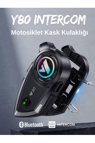 Y80 İntercom Bluetooth Motosiklet Kask Kulaklığı Uyumlu İntercom Kulaklık