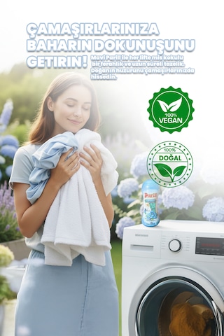 Parill Organik Vegan Granül Yumuşatıcı Fresh Blossom Kokulu, 200g Yerli Üretim, 20 Yıkama Tekli