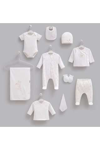 Caramell %100 Pamuk Love Bunny 10'lu Hastane Çıkışı Set 0-3 Ay 50-56 Cm Ekru Crml.zk2524.ekr