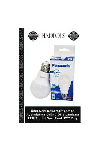 Özel Seri Dekoratif Lamba Aydınlatma Ürünü Ofis Lambası Led Ampul Sarı Renk E27 Duy