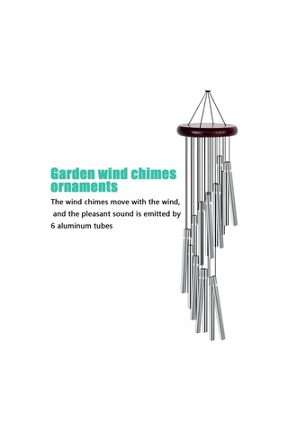 Geeksen "12 Borulu Metal Bahçe Rüzgar Çanı - Ahşap Ve Alüminyum Melodik Dekor"