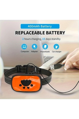 Willowhaven Usb Şarjlı Köpek Eğitim Cihazı Portakal Renk Orta Küçük Boy Köpekler İçin Ses Dalgası Teknolojili