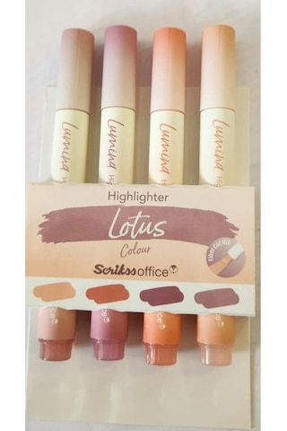 Scrikss Lumina Lotus Fosforlu Kalem 4'lü Set Çok Renkli