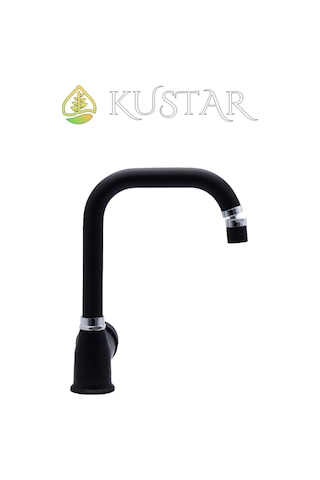 Kustar Varna Siyah 360 Oynar Başlıklı Aç Kapa Sıcak Soğuk Banyo Lavabo Bataryas