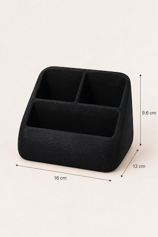 Masa Üstü Kumandalık Organizer Çok Bölmeli Tv Klima Kumanda Standı Düzenleyici 16x13x9.6 Cm Siyah