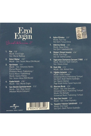 Erol Evgin - Sevdilerim 2  (CD)
