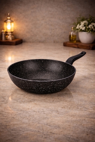 ChefMaster 28 Cm Granit Wok Tava Siyah Yanmaz Yapışmaz
