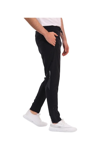 Slazenger GRIET Erkek Fermuar Cepli Dar Paça Siyah Eşofman Altı