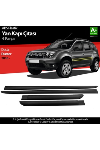 S-dizayn Dacia Duster Abs Plastik Yan Kapı Koruma Çıtası 2010-2018 A+ Kalite