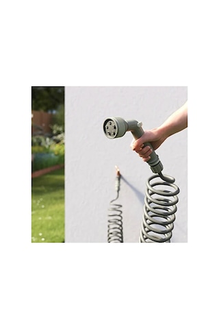 Verve Spiral Hortum Seti 15 Metre Gül Başlıklı Tabancalı Bahçe Sulama Hortumu