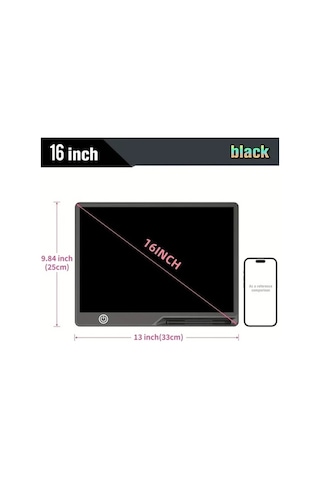 Trendooze 16 Inç Sunshine022 Usb Şarjlı Mavi Lcd Yazı Tableti C Tipi Dayanıklı Eğitim Hediyesi Mavi Mavi