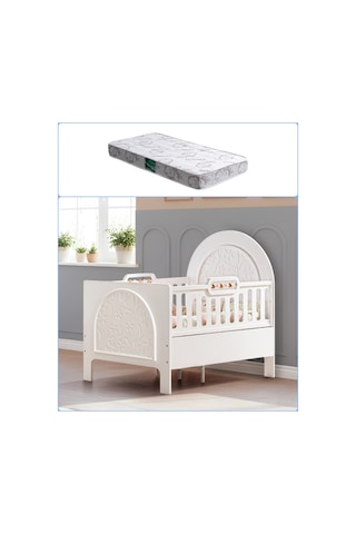 Mdf Beşik, Garden Büyüyen Beşik 90x130 - 1 Adet 90x130 Comfort Yatak Beyaz