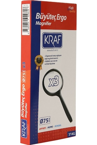 Kraf 314G Ergonomik 3X Büyüteç 75Mm