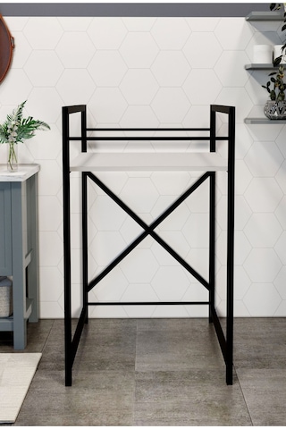 Çamaşır Makinası Ve Kurutma Makinası Rafı Çamaşır Makinası Üstü Banyo Düzenleyici Raf Beyaz