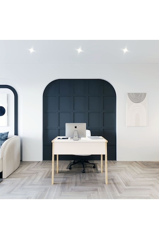 Zenith Çalışma Masası 90cm Beyaz Meşe