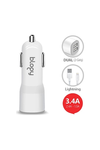 Blogy 3.4A Dual Usb Araç Şarj Seti