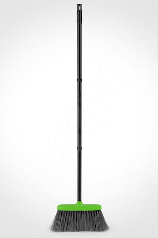 Saplı Ev Süpürgesi - Ekstra Kaliteli - 120cm Sap - Demonte Sap - Uzun Fırça Kılı - Dış Mekan Süpürge