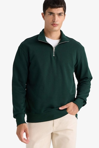Defacto Regular Fit Dik Yaka Yarım Fermuarlı Basic Düz Sweatshirt X7405az25augn852 Yeşil