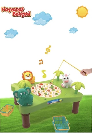 Hayvanat Bahçeli Mıknatıslı Kırmızı Balık Oyunu Müzikli Masalı Balık Yakalama Oyunu