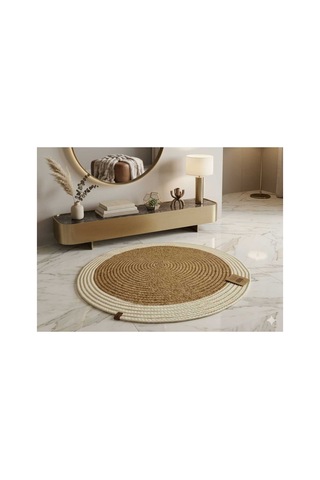 Dekoratif Hasır Kilim İki Renk Kahverengi