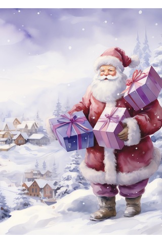 Kuromi54 20 Adet Hayvan Manzaralı Noel Baba Desenli A4 Sevimli Etkinlik Mektup Kağıdı Resimli A4