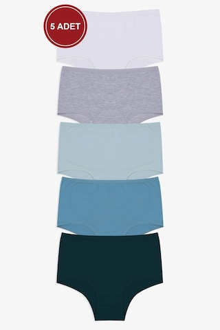 Kadın 5'li Likralı Ekstra Yüksek Bel Külot Ko5305ktl Gri Melanj