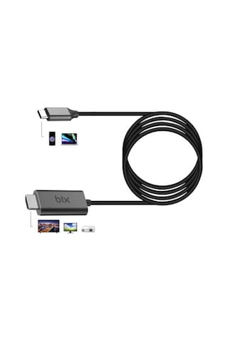 Bx02hb Usb-c To 4k 30hz Hdmı Kablo 1.8 Metre Windows Mac Android Uyumlu Hdcp Destekli Gri