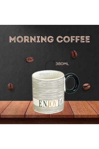 Tohana Porselen Kupa 380ml Desen3 Beyaz