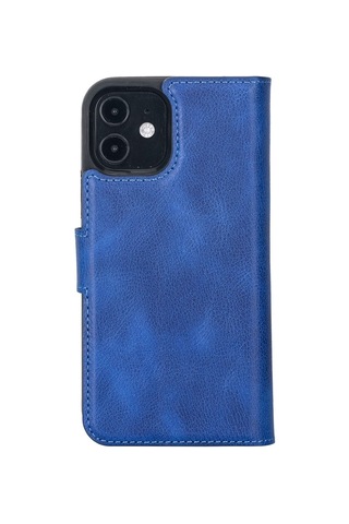 Apple Uyumlu iPhone 12 Pro Deri Cüzdanlı Kılıf Okyanus Mavi