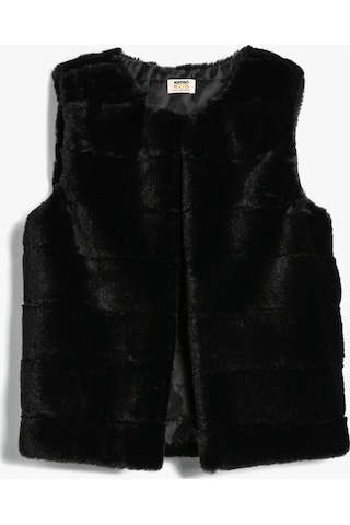 Koton Peluş Yelek Yuvarlak Yaka Kolsuz Siyah 4wkg20005aw 4WKG20005AW999 Siyah