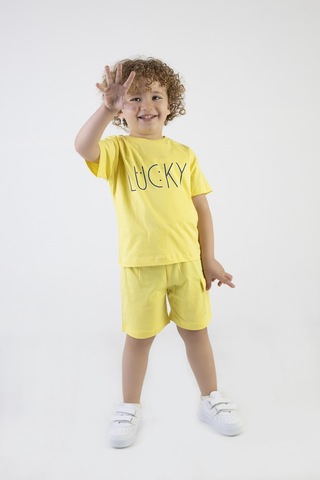 Erkek Çocuk Lucky Baskılı Kısa Kollu Şortlu Alt Üst Takım 001