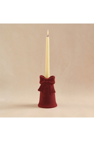 Karaca Home New Year Velvet Glow Mumluk 9,7x9,7x16 Cm Kırmızı