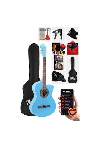 Midex Xc-120ltb Kaliteli Akustik Gitar Gül Klavye Sap Ayarlı 4/4 Full Set