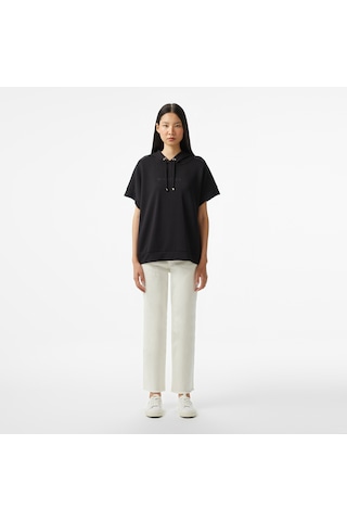 Nautica Kadın Siyah Relaxed Fit Kapüşonlu Sweatshirt Düz 45k500t Siyah