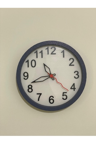 Klasik Duvar Saati Koyu Gri Kasa