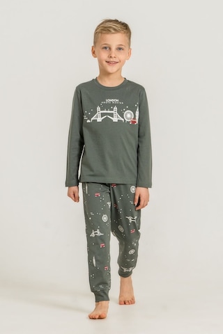 Rolypoly Erkek Çocuk London Route Master Yeşil Uzun Kol Pijama Takım Rp3876-c-v2 Rp3876-c-v2 Haki