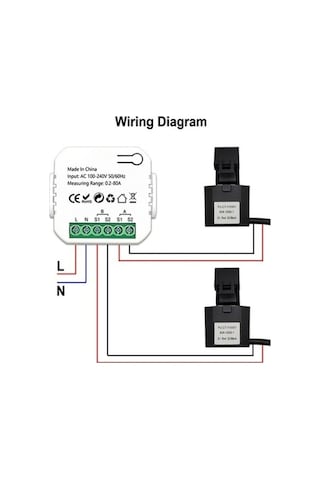Trendooze Tuya Wifi Güneş Enerji Ölçer, Akıllı Enerji İzleme, Çift Kanal Pv, Tüketim & Üretim Takibi