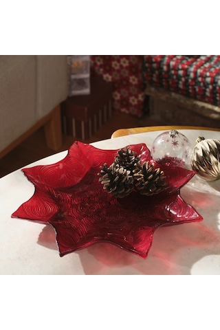 Karaca Home New Year Yılbaşı Angelic Dekoratif Tabak Kırmızı 32 Cm